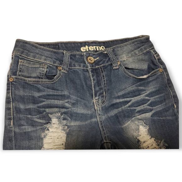 Eterno Distressed Skinny Blue Denim Jeans / Pants - Picture 2 of 6